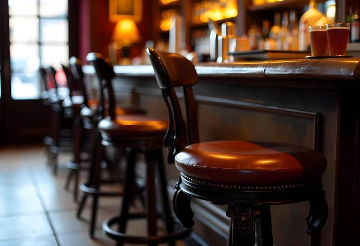 Vintage Vibe Antique Bar Stools in a London Pub